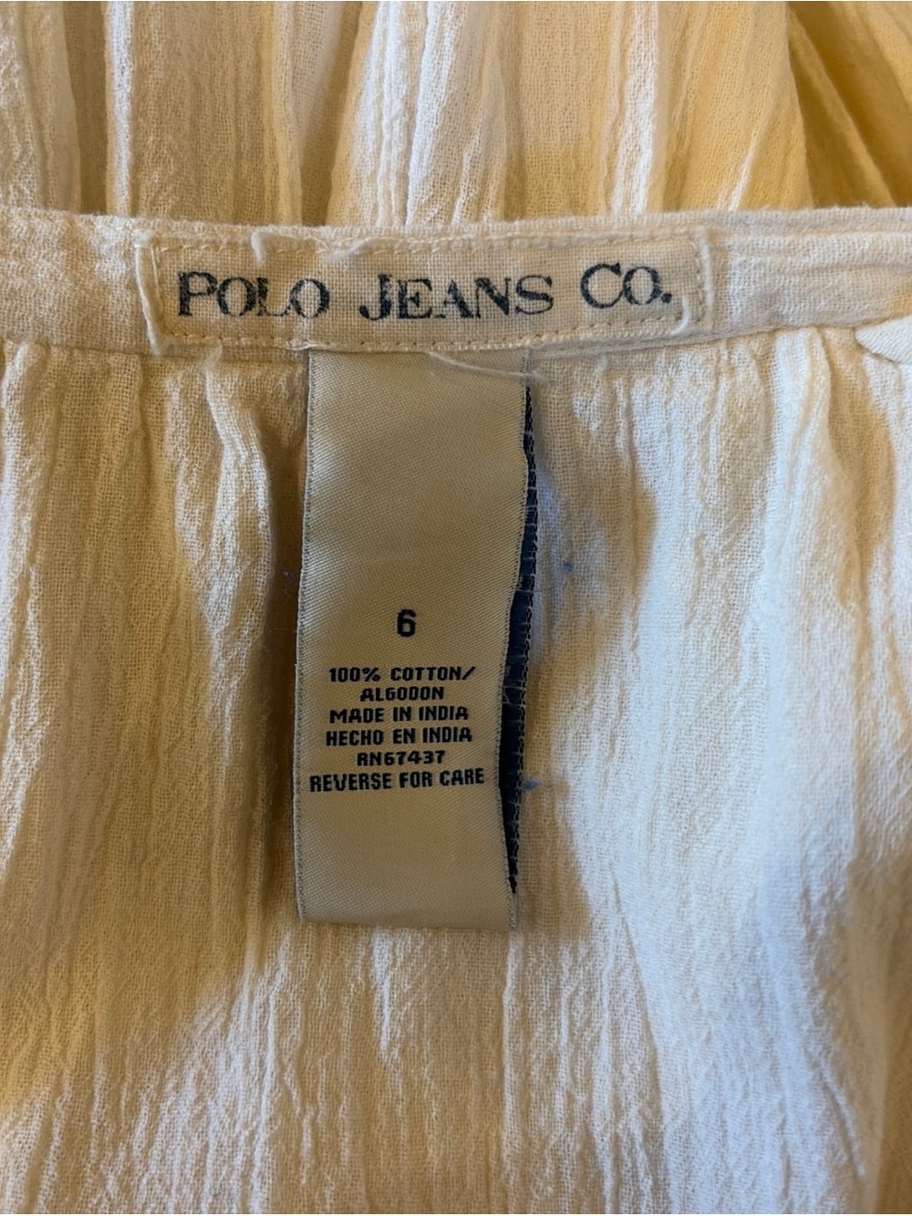 Vtg Polo RALPH LAUREN JEANS CO Skirt Midi Ivory Boho 90s Country L Cottage - Picture 9 of 12